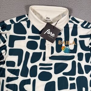 Fore Company Shirt Mens Medium Abstract Golf Polo Performance Stretch Preppy NWT